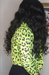 TECHNO - Neon Leopard Crop Jacket