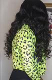 TECHNO - Neon Leopard Crop Jacket