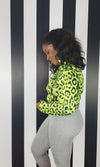TECHNO - Neon Leopard Crop Jacket