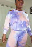 CAMILLE - Tie Dye Biker Shorts Set (Lavender)