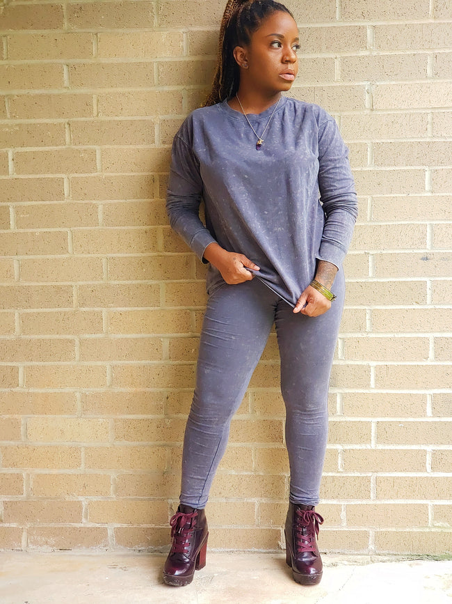 DEMI - Acid Wash Legging Set