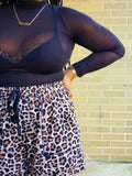 Elastic-Waist-Leopard-Print-Shorts