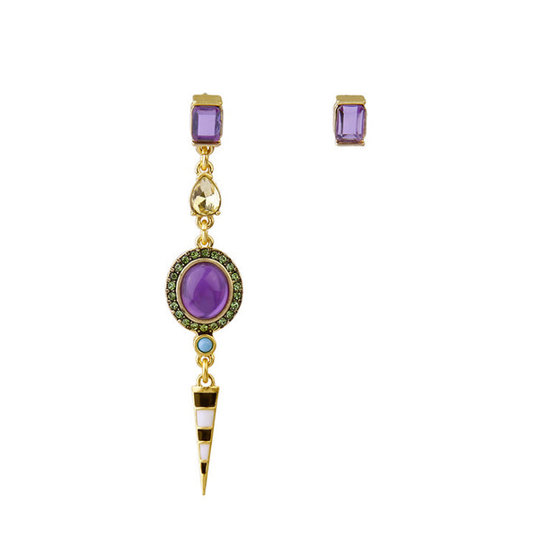 Asymmetric-Post-Colored-Gems-Duo