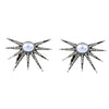 TESSLA - Silver Pearl Studded Sun Clip Earrings