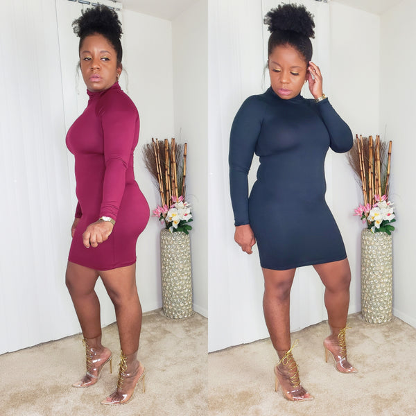 COMEBACK -  Turtleneck Mini Dress