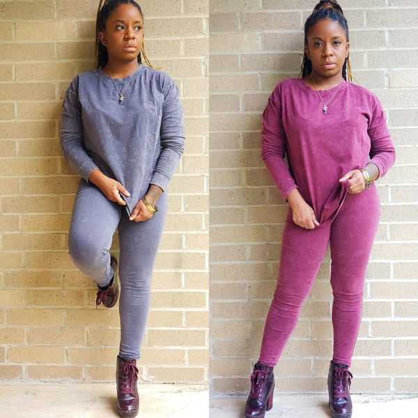DEMI - Acid Wash Legging Set
