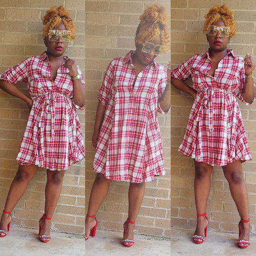 SUZY WOO - Plaid Skater Dress