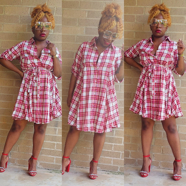 SUZY WOO - Plaid Skater Dress